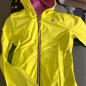 K-Way Neon Yellow Jacket with Pink Accents